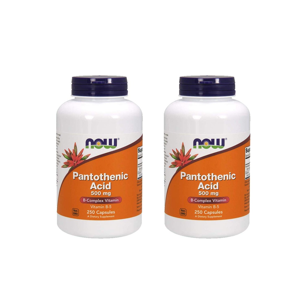 Nüüd toidud Pantoteenhape 500 mg 250 kapslit (2 pakendit)