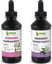 Better Sleep Bundle - Maxx Herb Passion Flower Extract + Valerian Juur Extract - lõõgastumiseks ja stressi juhtimiseks, alkoholivaba - (1 iga) 4 Oz pudelit (60 serveerimist)