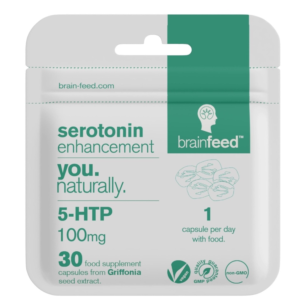 Serotoniini täiendused (30) | 1-a-päevane serotoniini meeleolutoetus | 5HTP 100mg grifoonia seemneekstrakti tableti kohta | looduslik serotoniini suurendaja | 1 kuu pakkumine