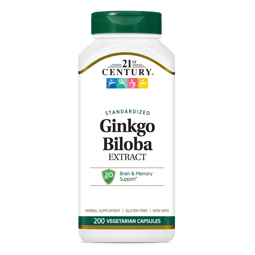 21. sajandi Ginkgo Biloba ekstrakt Veg-kapslid, 200-Count (21687)