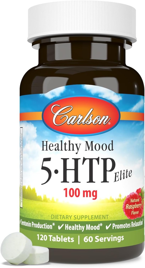 Carlson Tervislik Mood 5-tp Elite 50mg Vaarika närimistables, 120 tabletti
