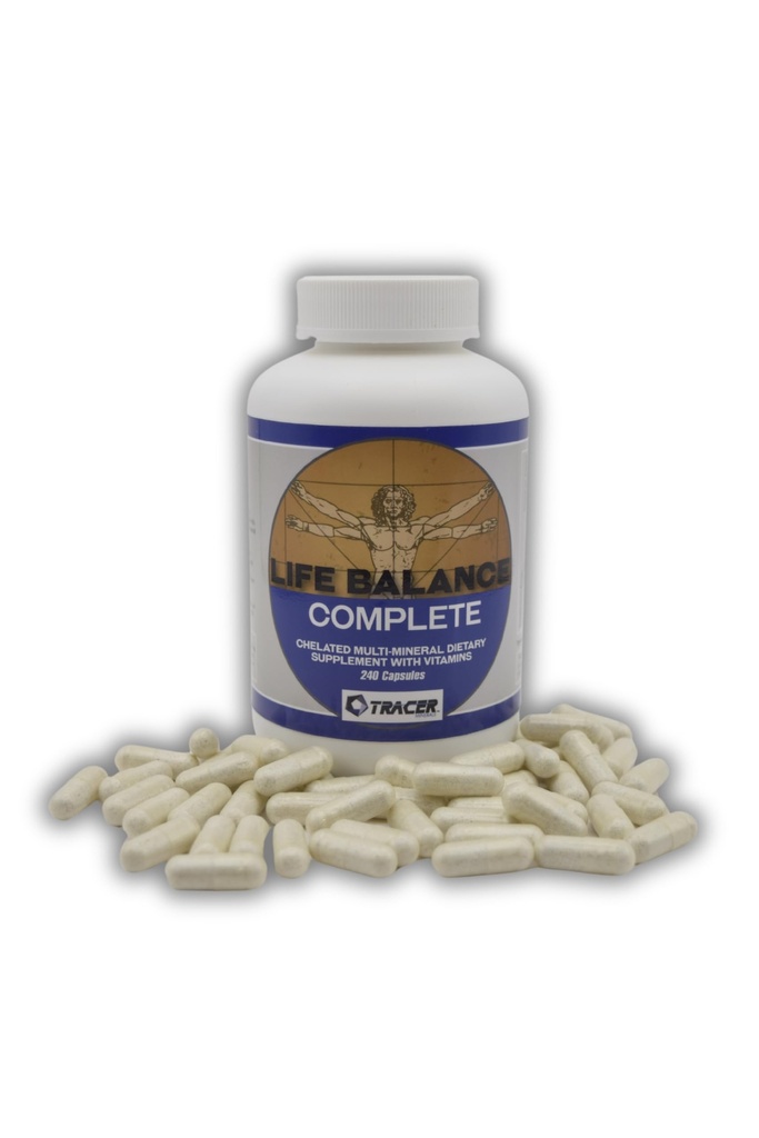 Life Balance Complete - Kelate Multi-Mineral Dietary Supplement koos vitamiinidega - Real Amino Acid Chelated Trace Minerals - Täitke lüngad oma toitumises - valmistatud USAs - 240 kapslit