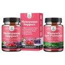 Bundle of Menopause Supplement for Night Sweats, Hot Flashes & Mood Swings with Dong Quai, Chaste Berry & Black Cohosh Root and Saw Palmetto for Women 500mg DHT Blocker koos Maca Root & Biotin