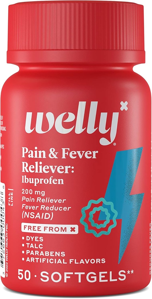 Welly Remedies | OTC Pain & Palavik Reliever: Ibuprofeen | Valu leevendamine / palavik vähendaja | Ravim tõestatud aktiivsete koostisosadega