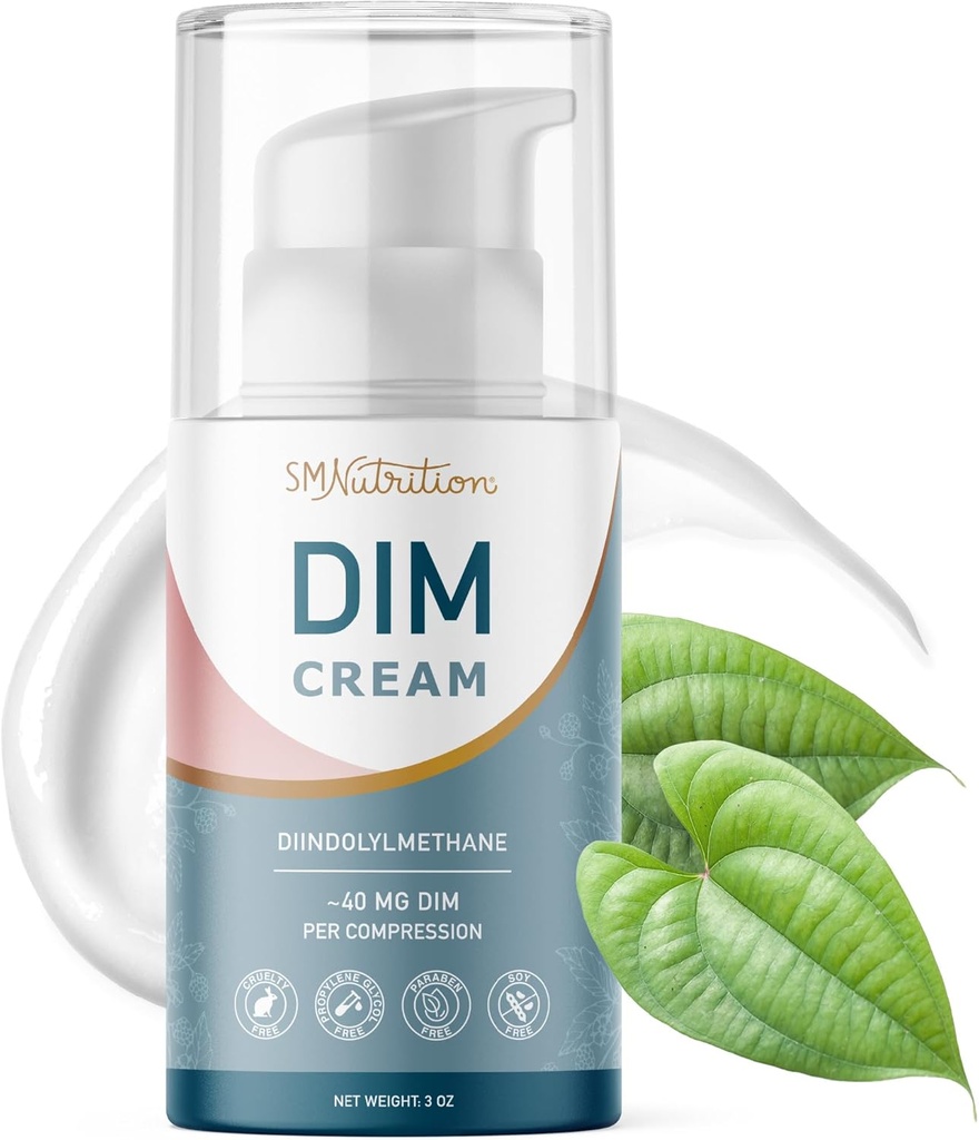 DIM Cream Supplement | Hormooni tasakaalustav kreem naistele | Diindolüülmetaan toetab östrogeeni tasakaalu ja leevendust menopausile, perimenopausile, hormonaalsele aknele ja kuumadele välgatustele | ~40mg Serving | Sojavaba