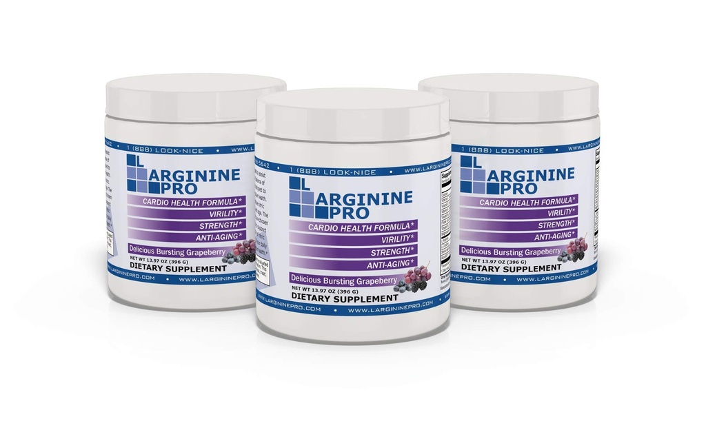L-ARGININE PRO | 5500mg L-arginiin Plus L-tsitrulliin 1100mg Viinamarjapulbri joogisegu täiendus lämmastikoksiidi tootmise suurendamiseks