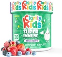 Clarity Kids Super Immune Support | Elderberry Extract, C-vitamiin, probiootikumid ja tsink lastele | Kõik looduslikud laste toidulisandid tervislikule soole | USA valmistatud närimistooted | 30 tükk