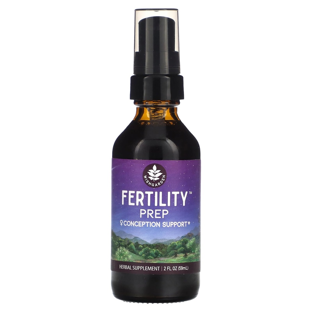 WishGarden maitsetaimed Viljakus Prep - All-Natural Fertility Taimne täiendus Vitex, Red Maca & Vaarika Leaf, toetab tervislikku hormoonide tasakaalu naistele, optimaalne Uterine Health & Conception, 2oz