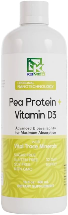Nanotoitaine hernevalk + D3-vitamiin | Liposomaalne nanotehnoloogia | 100% looduslikud koostisosad | 16 Fl. Oz. | 32 Servings