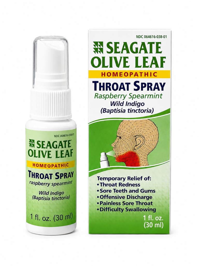 Seagate Products Homeopathic Olive Leaf Throat Spray (Pack of 1) 1 Ounce Vaarika-Spearmint