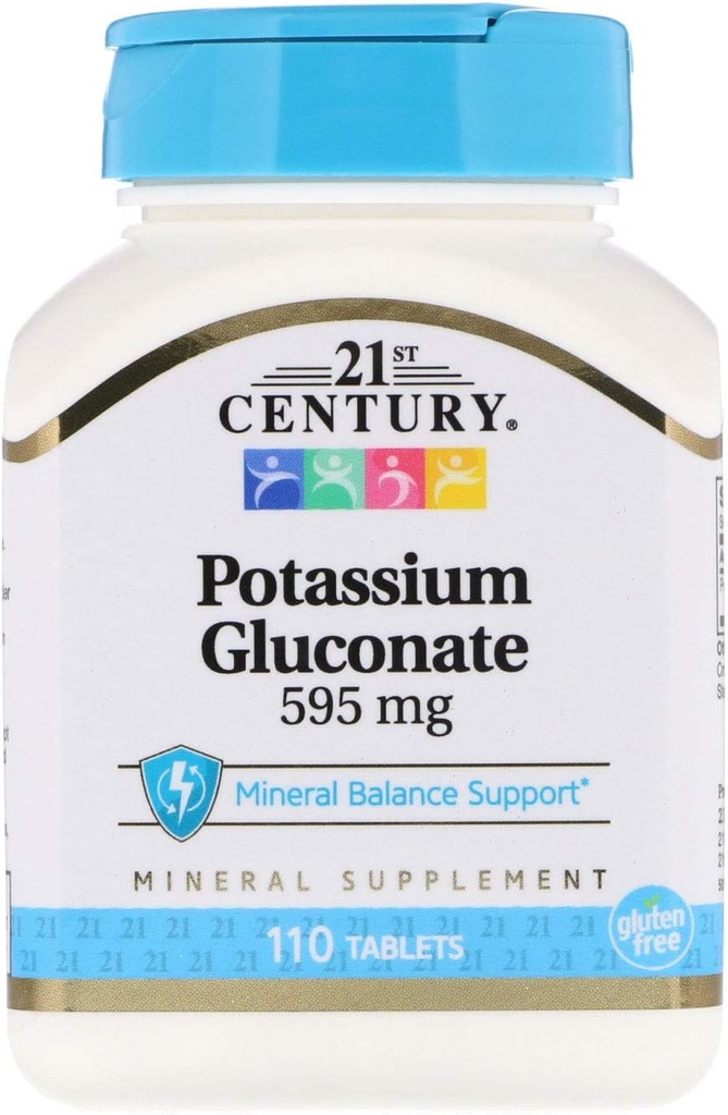 21. sajandi Kaalium 99Mg tabletid 100+10 Count (2 Pack)