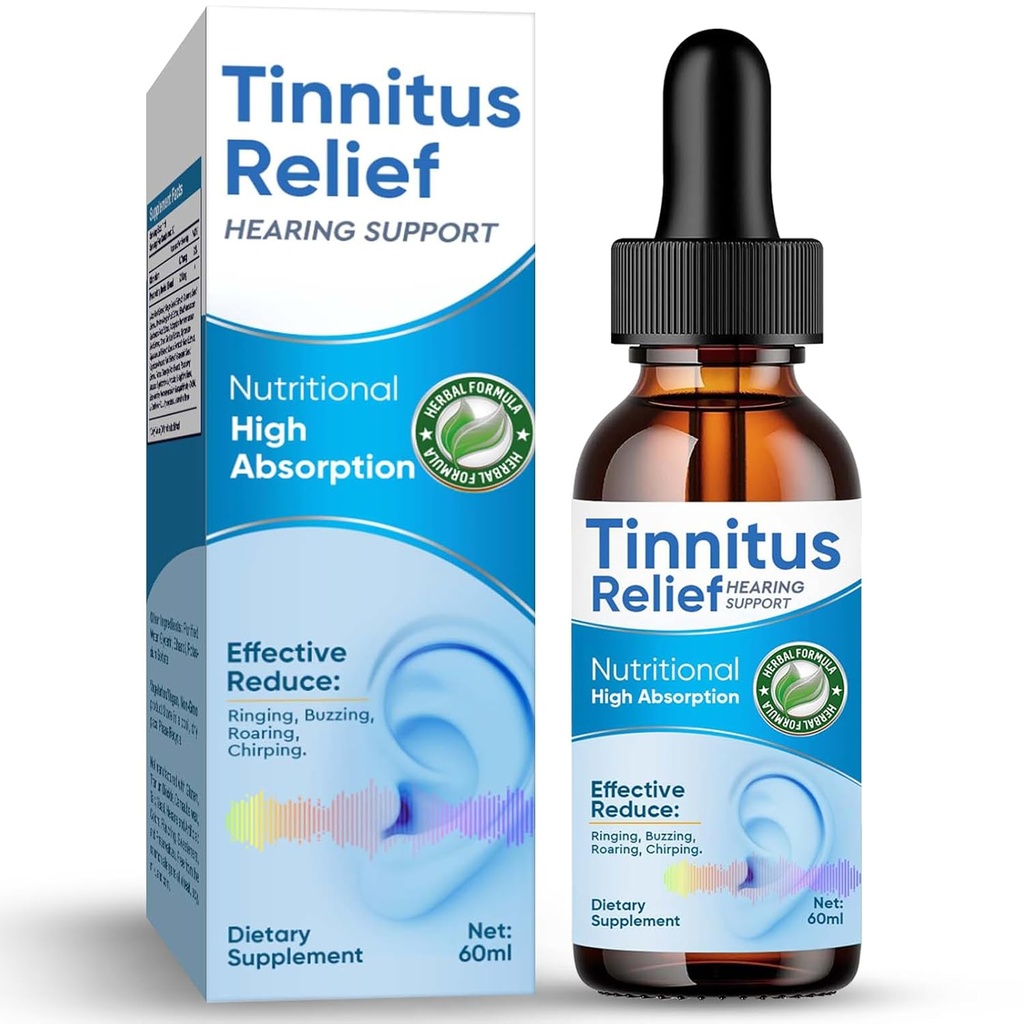 Tinnitus Relief Ringing kõrvad, looduslikud koostisosad Tinnitus Relief kõrvatilgad kõrvainfektsioon, Taimekõrvatropid täiskasvanutele, lastele, Vähendada Kõrvamüra & Parandada kuulmist, 60 ml-sinine