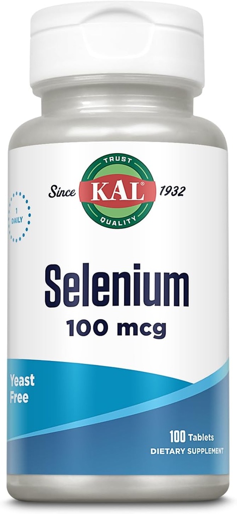 Kal 100 Mcg Selenium Yeast Free Tablets, 100 Count