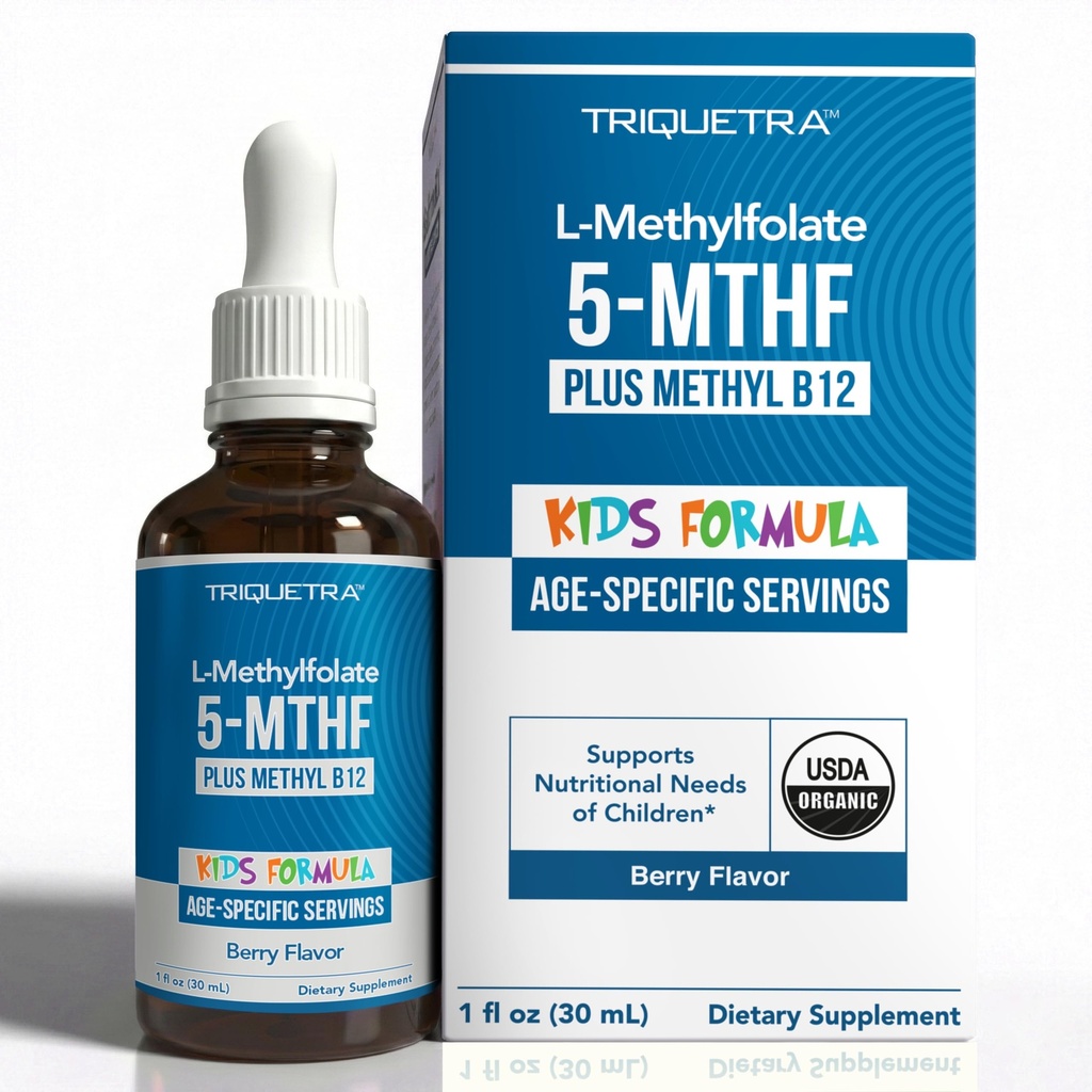 Orgaanilised lapsed Metüülfolaat + Metüül B12 Cofactor - Orgaaniline marjamaitse, sublingvaalne vorm - 5-MTHF vorm, folaadi supervorm - kohandatav annus igas vanuses - meeleolu, käitumine, tunnetus - 1 oz.
