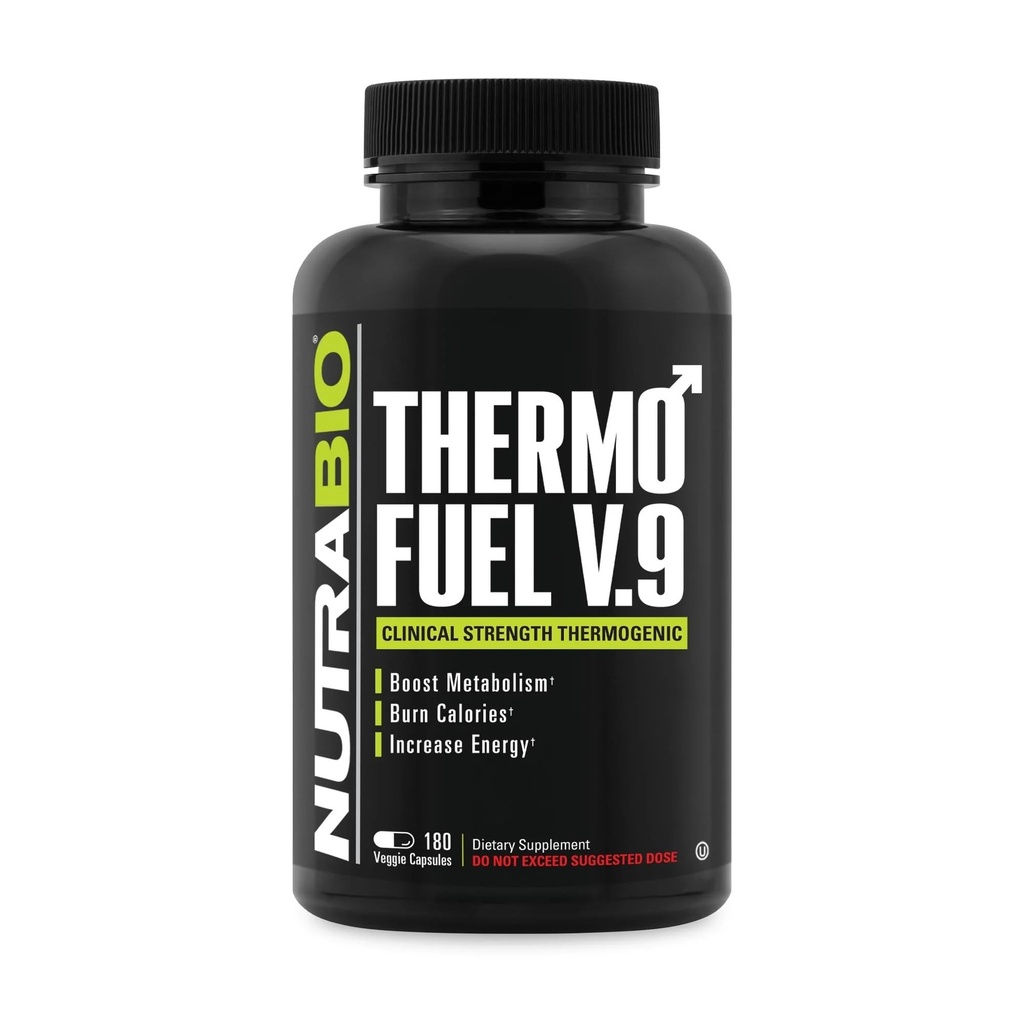 NutraBio ThermoFuel V.9 meestele ja naistele - Metabolism Booster ja isu Supressant-Thermogenic Fat Burner-180 kapslid