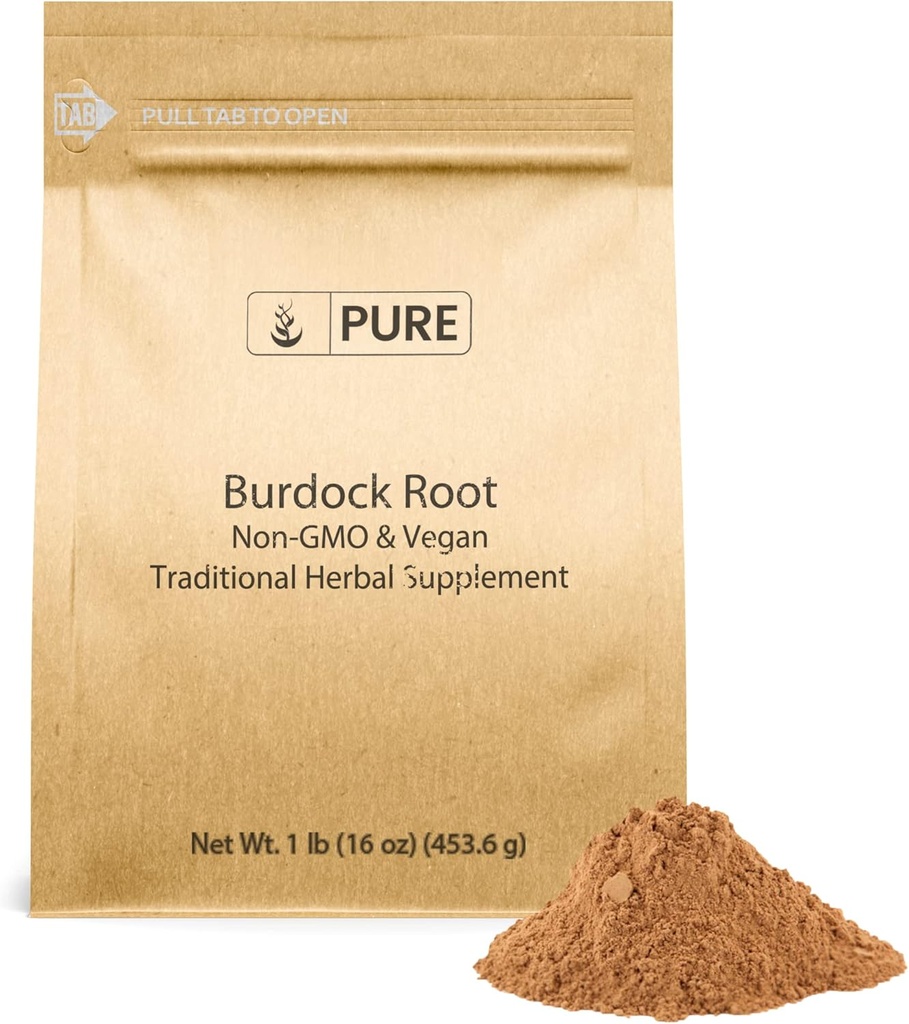 Puhtad originaalkoostisosad Burdock Root Extract (1lb) Lab-Verified, Non-GMO