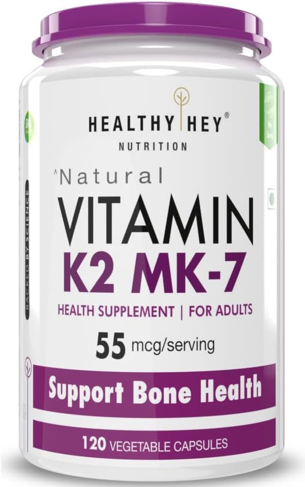 Üldine ATS-vitamiin K2 | 100% taimetoitlane K2-vitamiin Kasu luude tervises - 55 mg - 120 vitamiini K27 kapslit