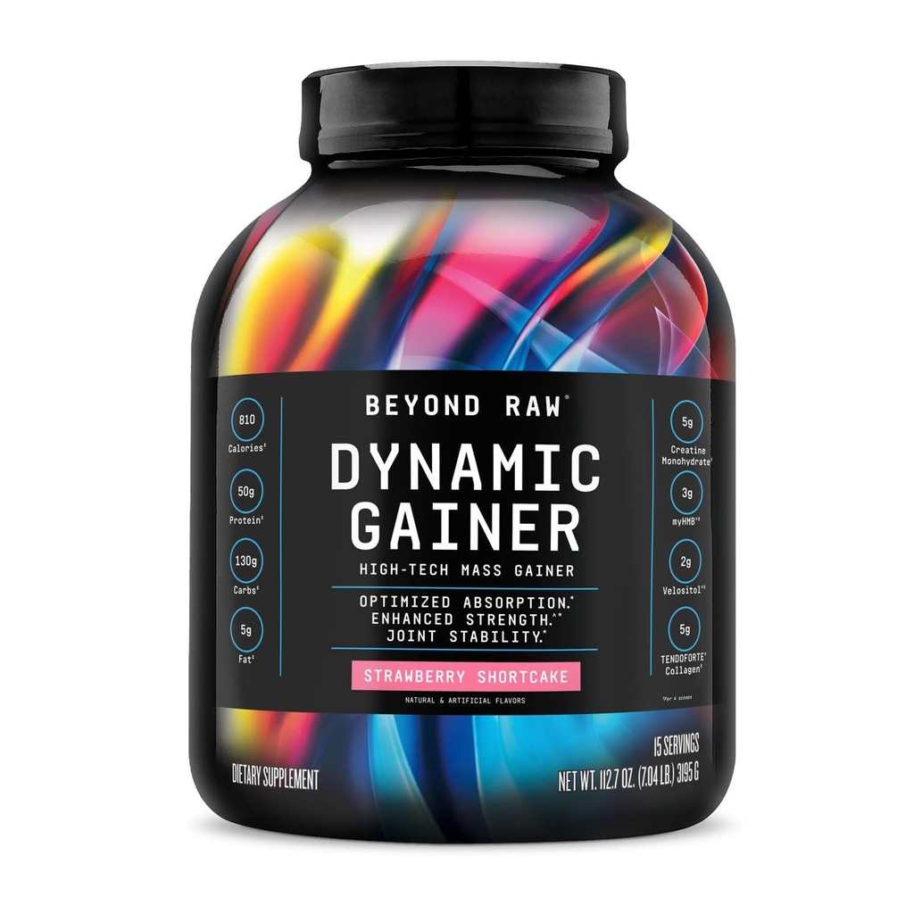 TOORAINE Dünaamiline Gainer, High-Tech Mass Gainer, Optimized Absorption and Enhanced Strength, Maasikas Shortcake, 15 Servings