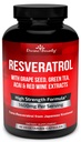 Resveratrooli lisand - 1400mg ekstra tugevuse valem viinamarjaseemne ekstrakti, rohelise tee ekstrakti, punase veini ekstrakti - 60 Veggie kapslit