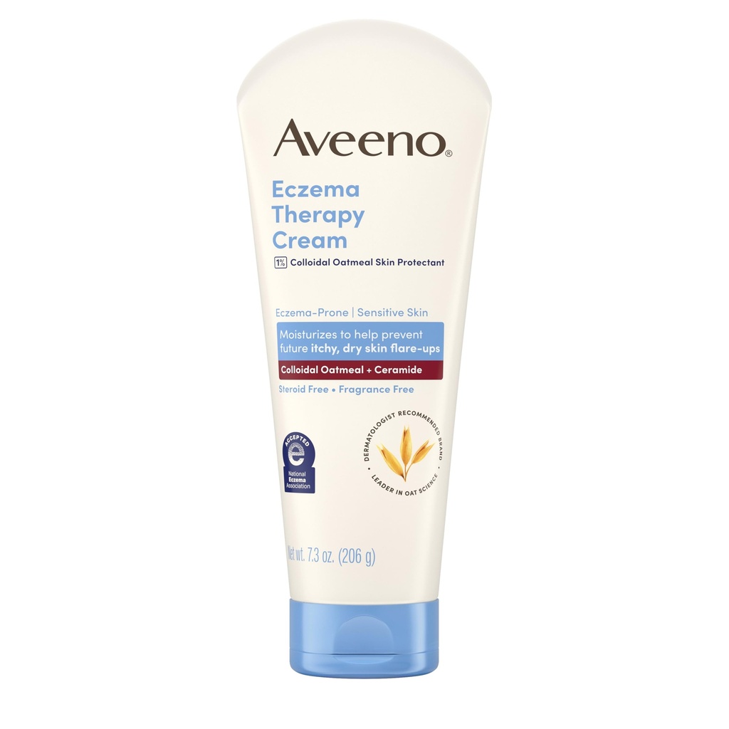 Aveeno Ekseemiteraapia Igapäevane niisutav kehakreem tundlikule nahale, rahustav ekseem Relief Cream, kolloidne kaerahelbed & Ceramide kuivale ja sügelevale nahale, Steroid- & Lõhnavaba, 7,3 oz