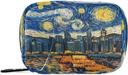Pill Box 7 Day Starry Night Sky City Pill Case Bag Travel Pill Korraldaja kott koos Zipper Portable Weekly Case Compact Suurus Vitamiini täienduse hoidja