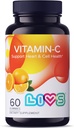 LIVS Vitamiin C 250mg Kummid lastele ja täiskasvanutele | antioksüdandid ja immuunsüsteemi tugilisandi | Juuksed, nahk ja küüned Vitamiinid naistele ja meestele | Vegen & Free GMO & Gluteeni - 250mg VIT C / annus - 60 ct