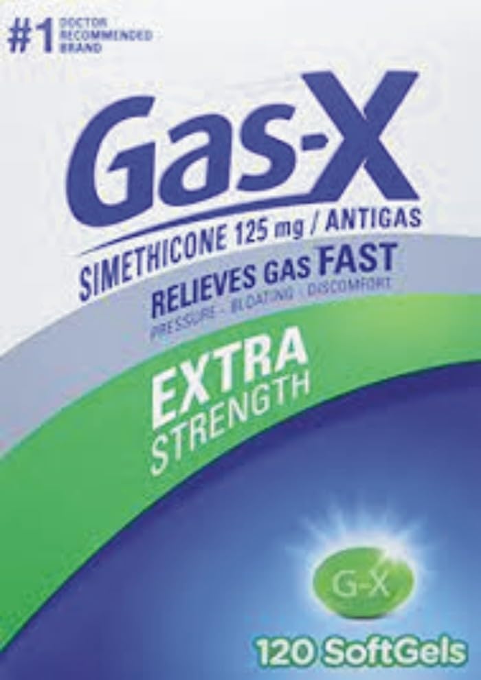 Gas-X Extra 125mg Tugevusgaasi Relief Simethicone 120 Softgels