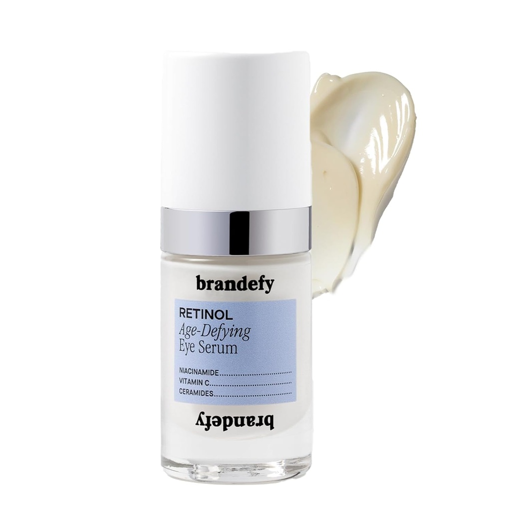 Brandefy Retinol + Niatsiinamiid Anti-Aging Eye Seerum - Under Eye Cream Dark Circles ja kortsud - Peptiid, kofeiin, C-vitamiin E silmakreem - valmistatud USAs (O.5 Oz)