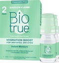 Biotrue Hydration Boost, säilitusaineteta silmatilgad kuivadele silmadele, koheselt niisutab, rehüdraadid, kontaktläätsed sõbralikult, värskendage ja leevendage silmade ärritust, 0,33 FL Oz (2. pakk)