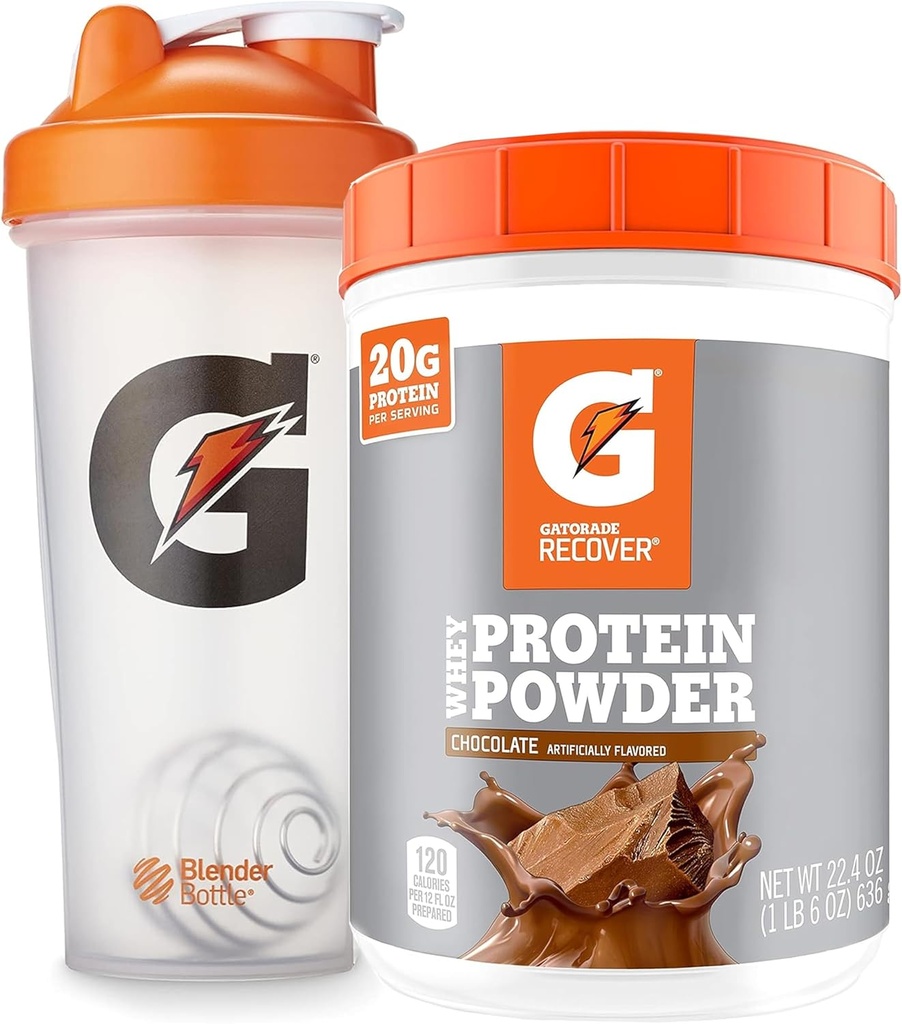 Bund of Gatorade Shaker Bottle for Gym, 28 Ounce, Plastic and Gatorade Whey Protein Powder, Chocolate