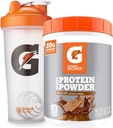 Bund of Gatorade Shaker Bottle for Gym, 28 Ounce, Plastic and Gatorade Whey Protein Powder, Chocolate