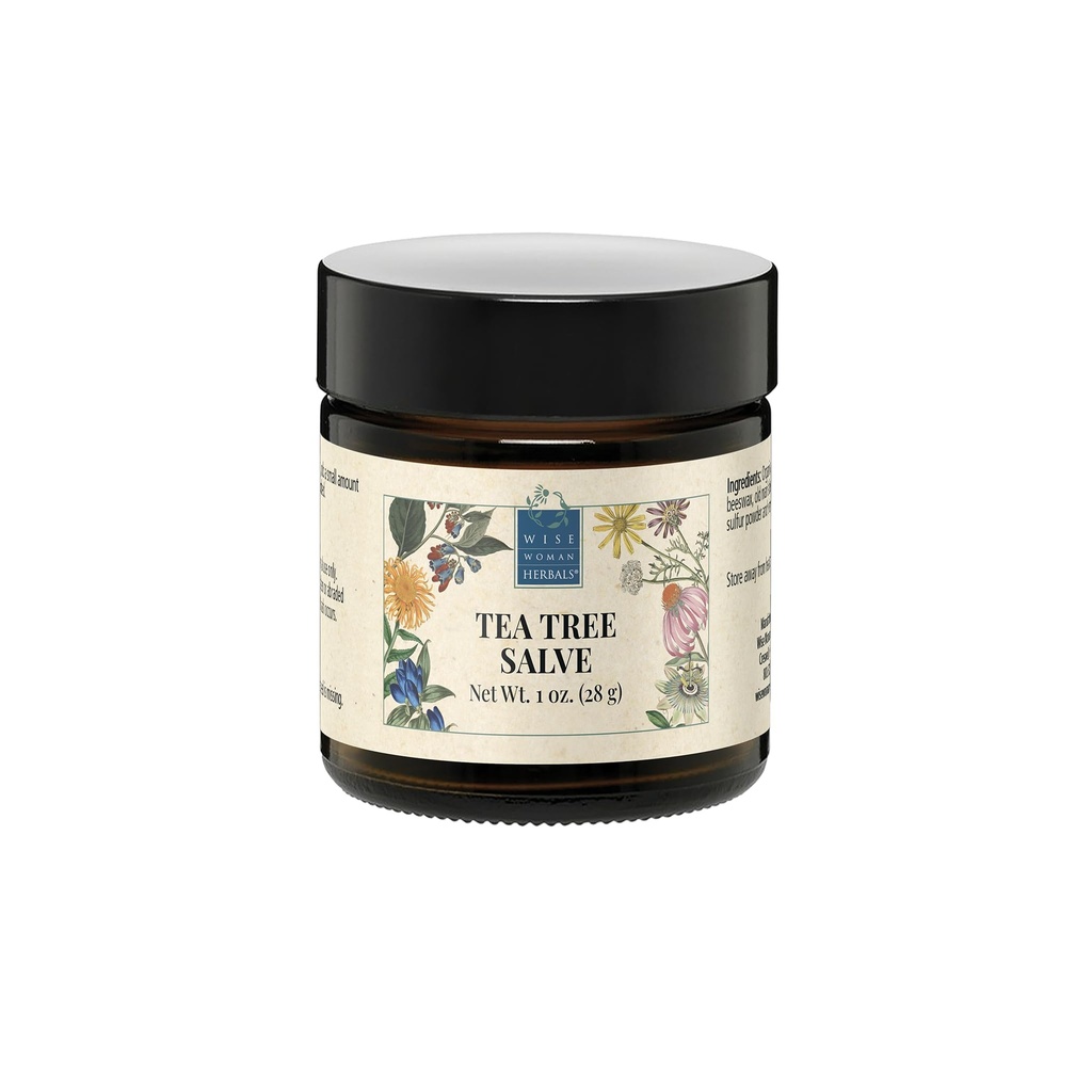 Targad naise taimed - teepuu Salve - 1 Oz - soodustab normaalset tervislikku nahka, aitab kuiva sügelevat nahka ja ärritust varbaküüntel, küüntel ja kehal