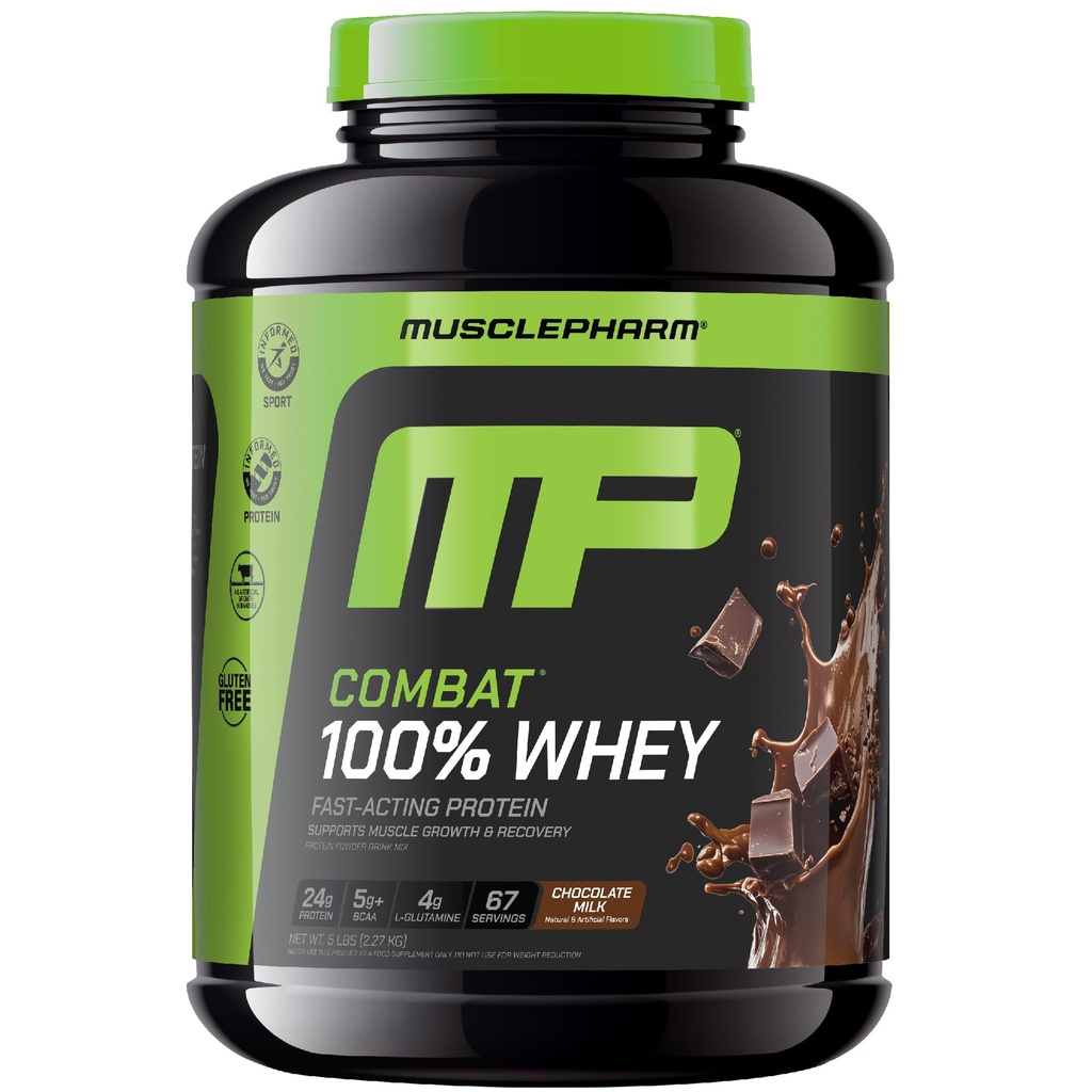 MusclePharm Võitle 100% vadakuvalgu pulbri, šokolaadipiima, kiire taastumise ja lihaskasvuga vadaku isolaadiga, kõrge valgusisaldusega pulber naistele ja meestele, gluteenivaba, 5lb, 67 serveerimist