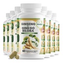 GreeNatr Ginko Biloba & Panax ženšenni lisand - punane ženšenni aju lisand mälu ja fookuse jaoks - Ginkgo Biloba lisandid hea nägemise, immuunsüsteemi ja parema verevoolu jaoks - 12 pudelit
