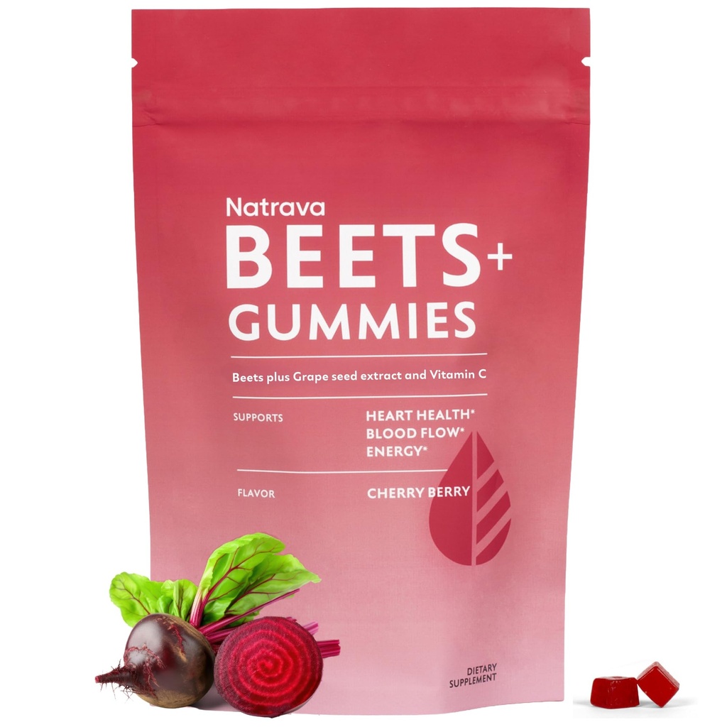 Peedid+ Kummid - Premium peedi juurepulber, viinamarjaseemne ekstrakt ja C-vitamiin - toetab tervislikku vererõhku ja südame tervist - Madal suhkur Lämmastikoksiidi ja tsirkulatsiooni täiendus - 50 kummikuid