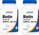Nutrikost Biotiin (vitamiin B7) 10 000 mg (10 mg), 240 kapslit (2 pudelit) - mitte-GMO, gluteenivaba