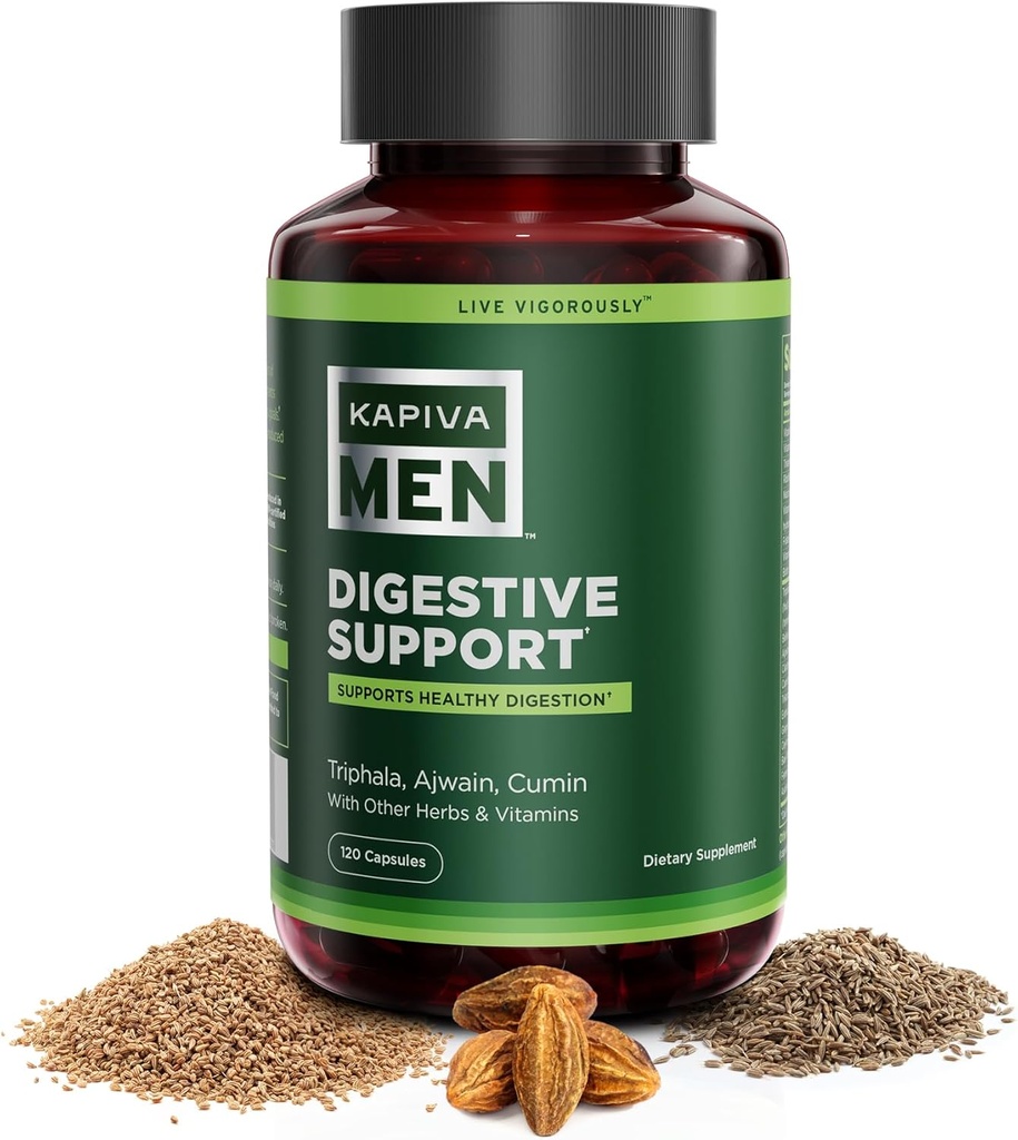 Seedetrakti tugi toidulisand Triphala, Ajwain, Cumin ja muud maitsetaimed ja vitamiinid, toetab tervislikku seedimist ja soolestiku tervist, 60-päevane pakkumine, 120 kapslit