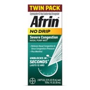 Afrin No Drip Raske ummistus Nasaalse udu kaksikpakend, mitte-uimane, kiiretoimeline dekongestant nina ummistuste ja siinusrõhu leevendamiseks, Täiskasvanud ja lapsed 6 ja vanemad, .5 fl oz (pakk 2)