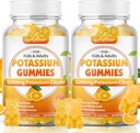 pehmekaru Kaaliumtsitraat 1000mg, Suhkruvaba Kaaliumkummid Täiskasvanutele Toetage Jalakrampe & Lihaste Tervis Kõrge potentsi Kaaliumilisandiga Kummid Apelsinimaitse 120 Count