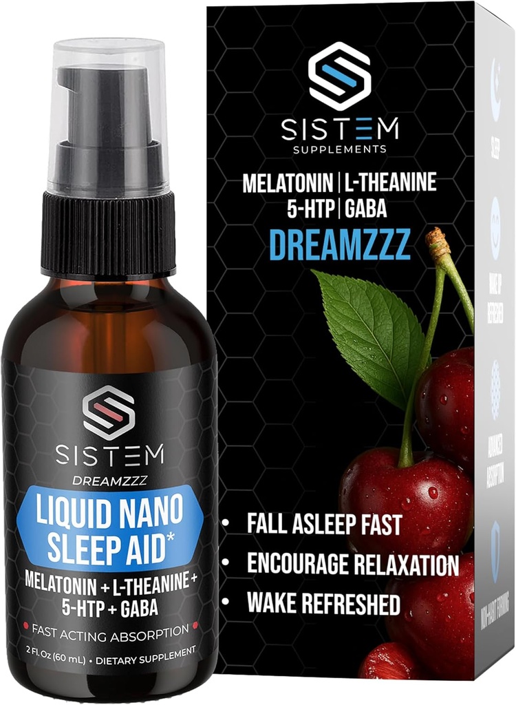 Vedel Nano Uneabi Spray Melatoniini, GABA, L-Theanine, 5-HTP Supplement Blend, Soodustab Rahulikkust, Restful Sleeping & Restoration, Vedel Uneabi Täiskasvanutele, Dreamzzz poolt Sistem