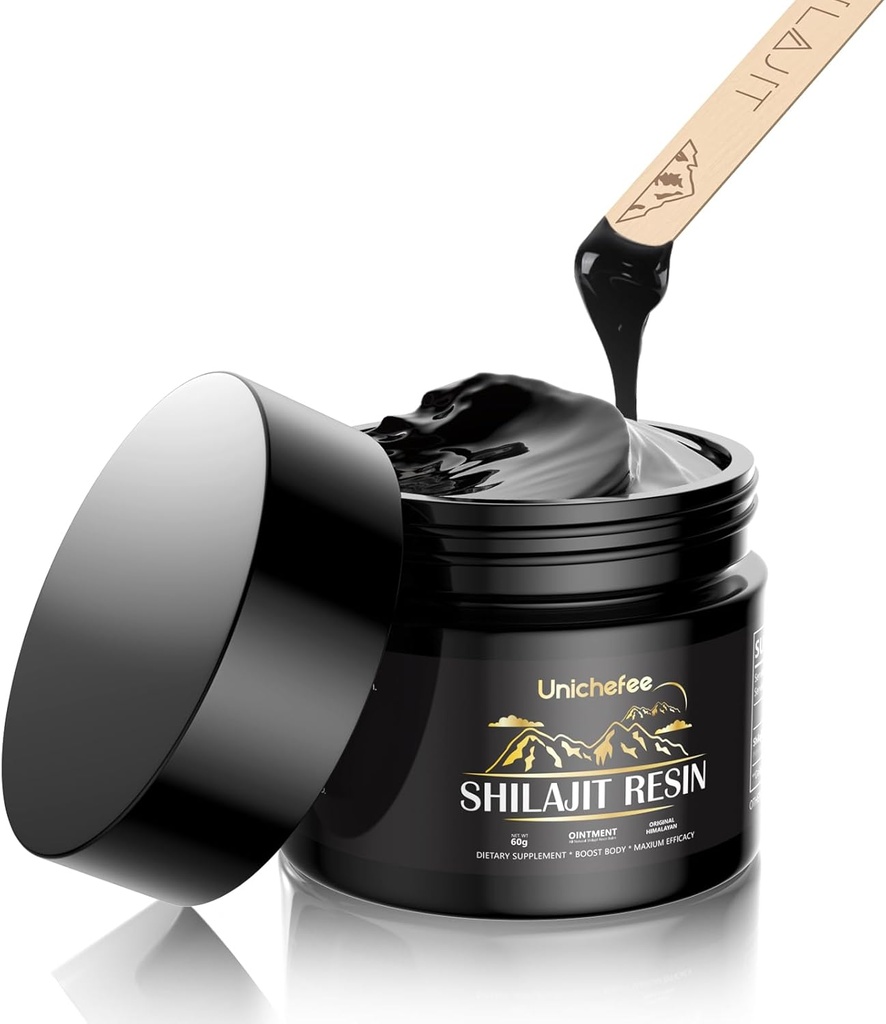 Shilajit vaik meestele ja naistele, puhas Himaalaja Shilajit vaik orgaaniline 85 + jälgi mineraalid ja 60% Fulvic Acid, Natural Energy Supplement Holistic Health - 60 g