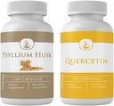 PÜHAD ORIGINAALSED KOOSTISOSAD Psyllium Husk & Quercetin Kapslikomplekt (iga 100 kapslit), Ei lisaaineid ega täiteaineid, Lab Kontrollitud