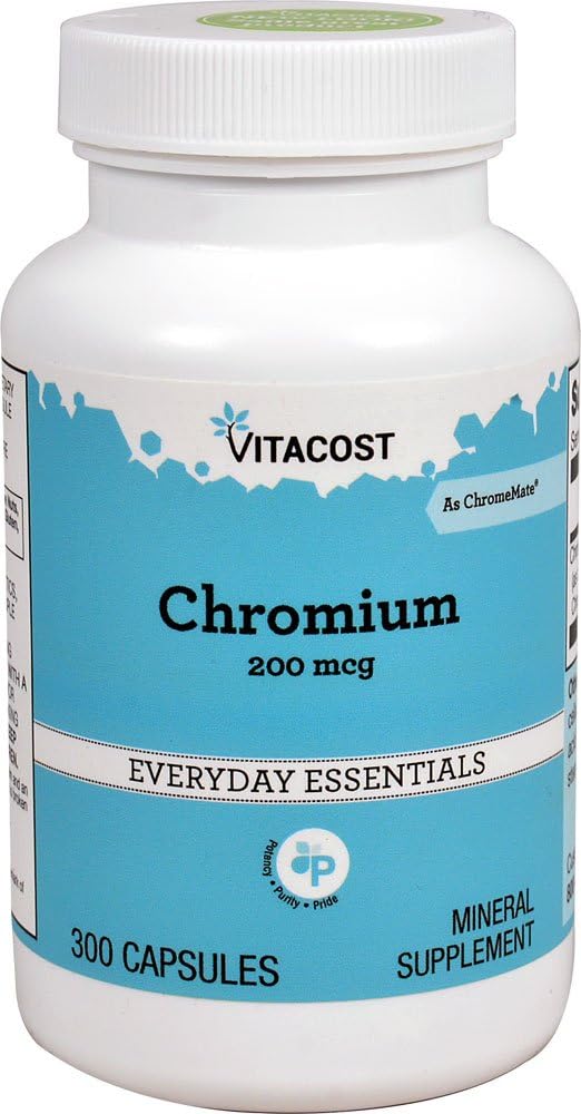 Vitacost GTF Chromium Polynicotinate nagu ChromeMate - 200 mcg - 300 kapslit