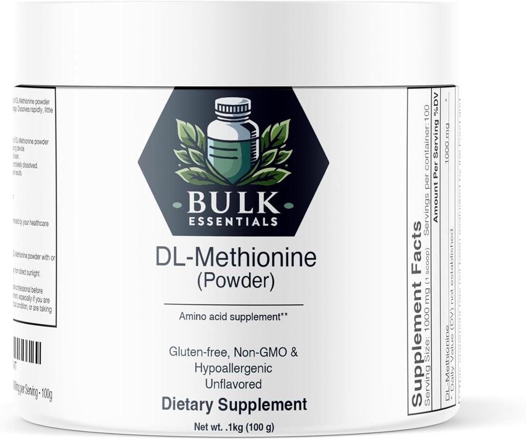 DL-metioniini pulber - metioniini lisand - aminohapete lisand - koliini lisand - 1000 mg serveerimise kohta - 100 g