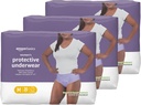 Amazon Basics Incontinence Underwear for Women, Protective, Disposable, Postpartum, Maximum Absorbency, Medium, Lavender, 60 Count (3 Packs of 20)