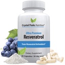 100% looduslik Resveratrooli lisand - Trans-Resveratrol toetab vananemist - Antioksüdandid Täiendus soodustab immuunsüsteemi ja liigeste tuge (60 kapslit)