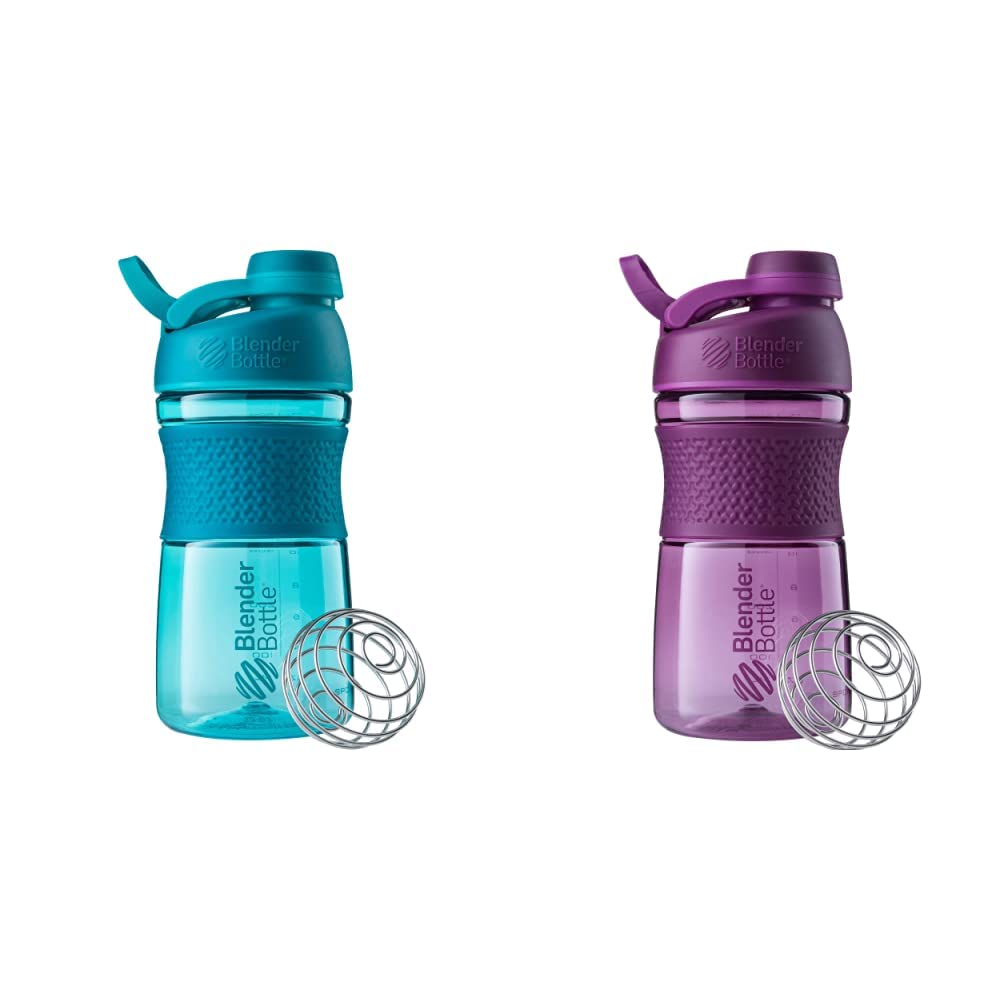 BlenderBottle 20-Ounce SportMixer Shaker pudelid BlenderBall Wire Whisk, Plum ja Teal