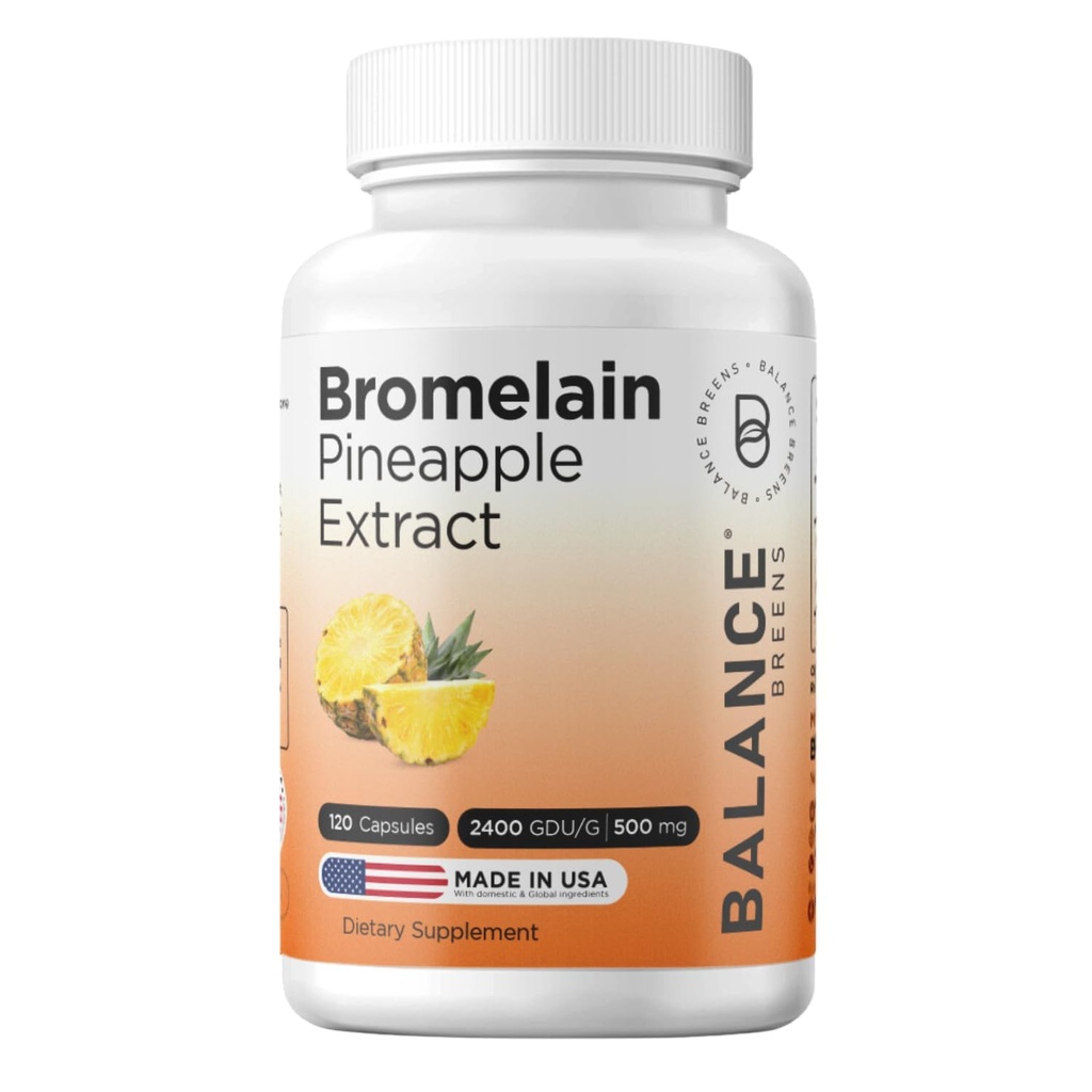 Balancebreens Bromelain 500mg, 120 kapslit - ananassiekstrakt seedeensüüm, toetab seedimist ja ühist tervise täiendada