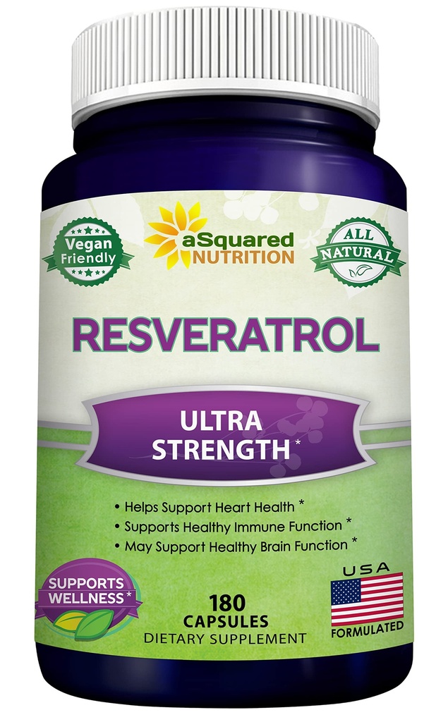 100% looduslik resveratrool - 1000mg per Serving Max Tugevus (180 kapslit) Antioksüdant täiendada, Trans-Resveratrooli pillid südame tervise ja puhas, polüfenoolid