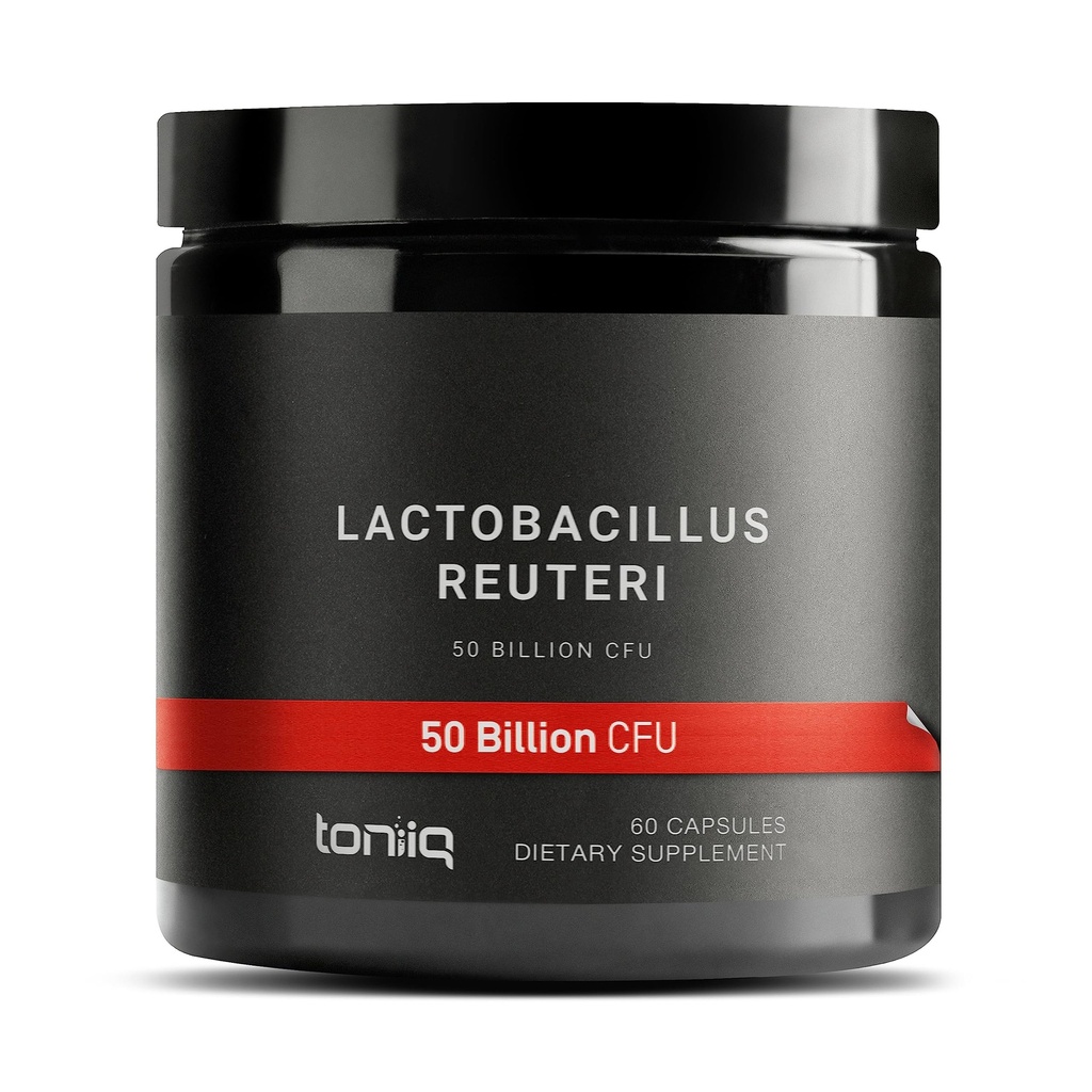 Toniiq 50 miljardit CFU Lactobacillus Reuteri probiootikum 50mg ühe serveerimise kohta - L Reuteri probiootikumid - kõrgeim CFU Lactobacillus Reuteri probiootikum - 60 taimetoitlast kapslit - 60 serveerimist